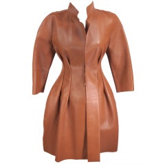 Marni Pleated Leather Coat