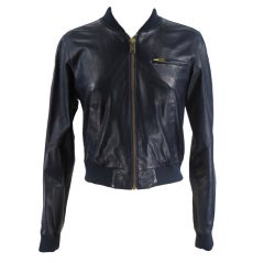 Celine Navy Leather Jacket