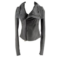 Rick Owens Gray Leather Jaket