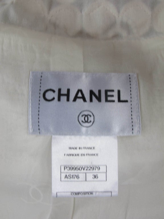 Chanel White Cotton Tweed Jacket 3