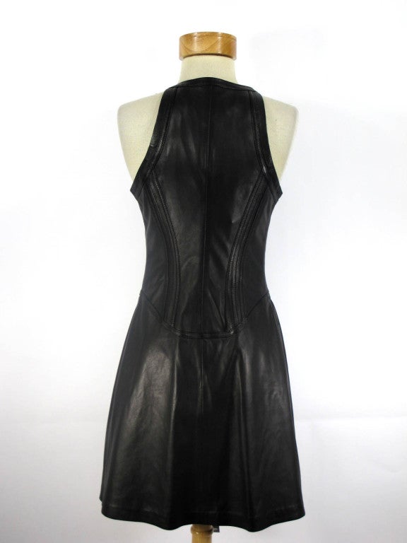 Women's Alexander McQueen Black Leather Dress