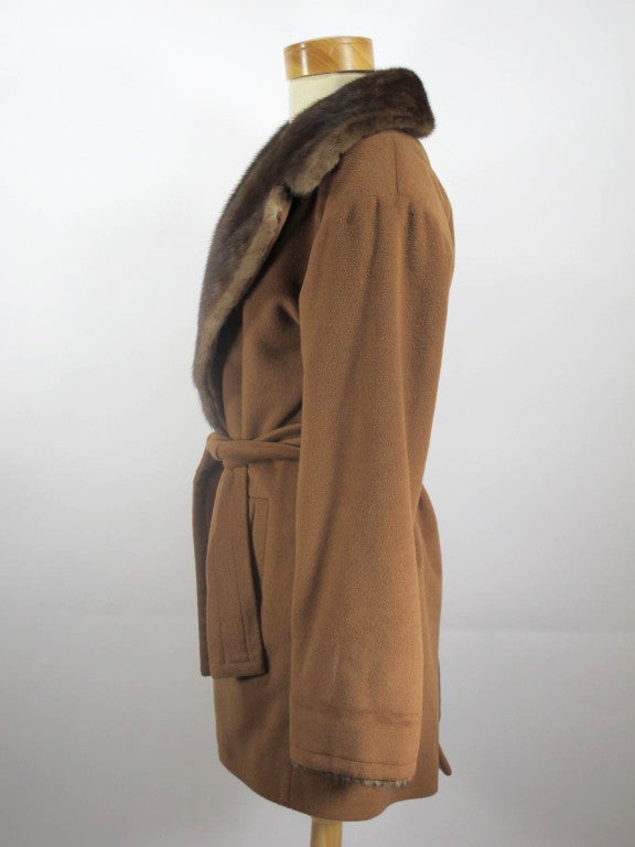 Yves Saint Laurent Wool and Mink Coat