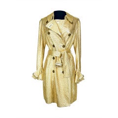 Burberry Prorsum Gold Leather Studded Trench Coat