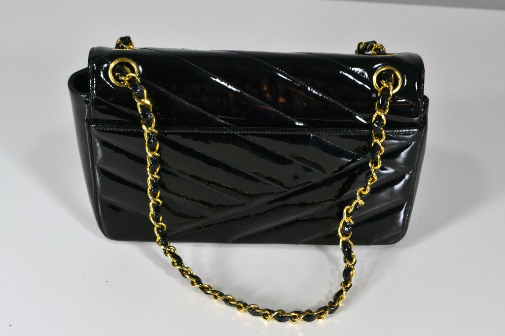 Chanel Black Patent Leather Bag 1