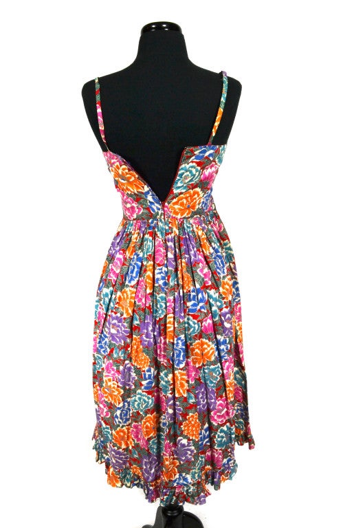 Ungaro vintage multi-color floral print cotton dress 1