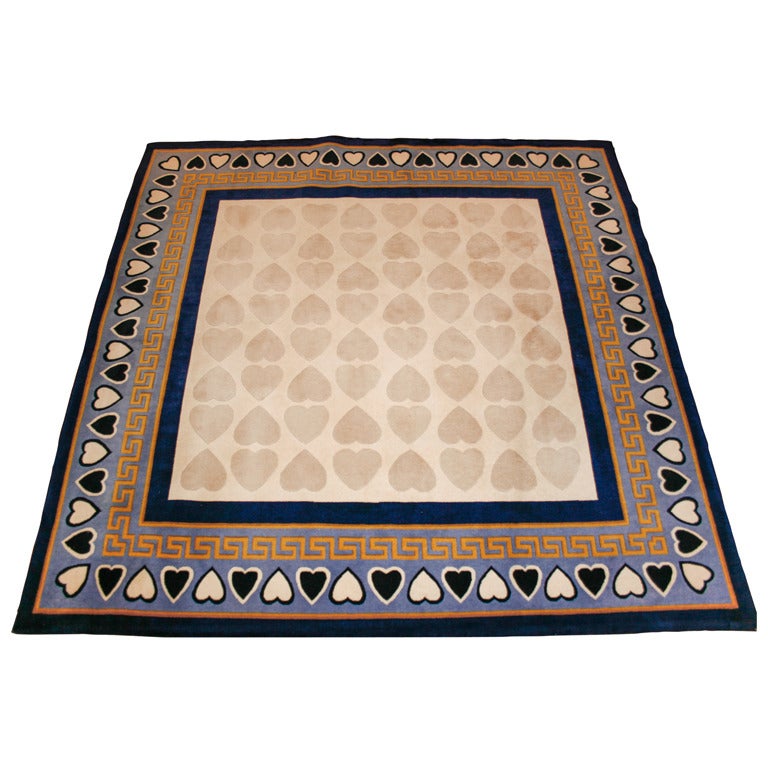 Versace Vintage Multi Color Hand Knotted Area Rug For Sale