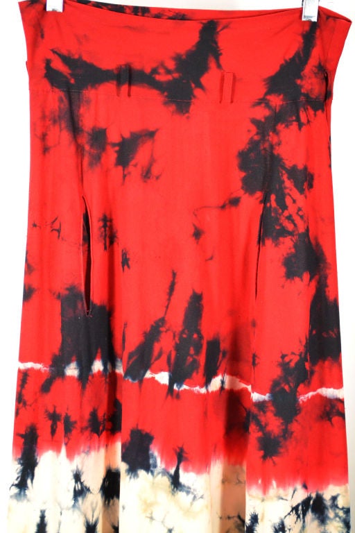 Yohji Yamamoto Silk Tie Dye Skirt