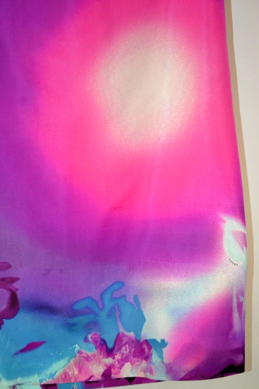 Purple floral pattern watercolor silk. Tie Dye Collection 2004.