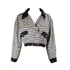 Chanel Black 
White Cropped Jacket