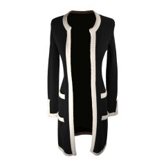 Chanel Black Cream Cashmere Cardigan