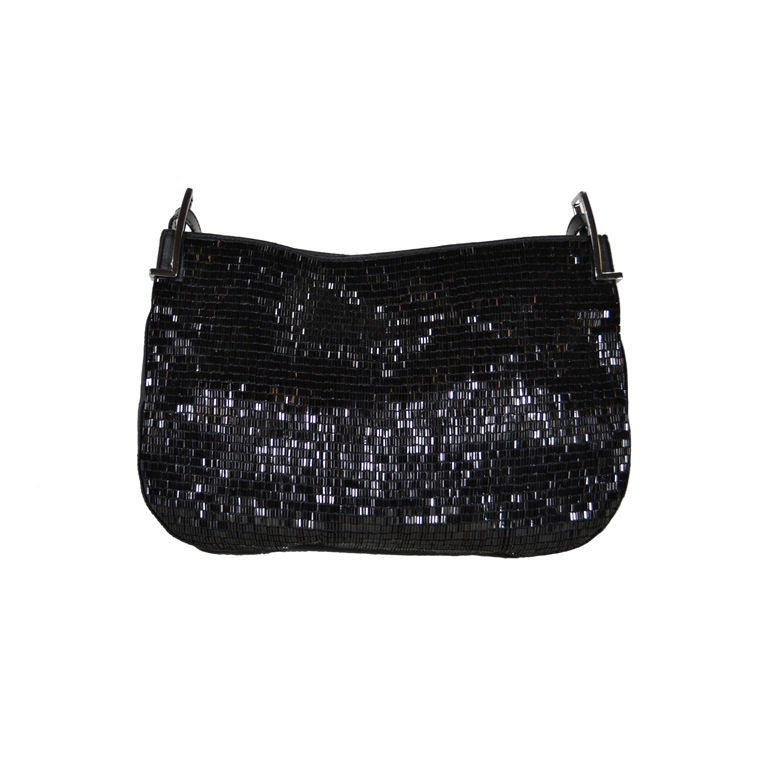 Gucci  Black Silk Beaded Bag