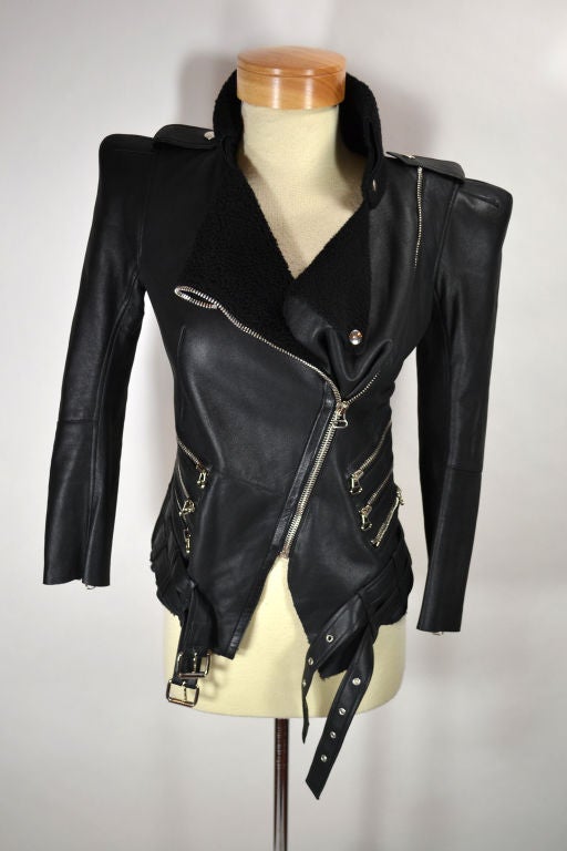Balmain Black Leather Jacket 3