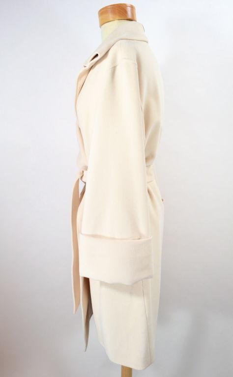 Women's Hermes Ivory Cashmere Coat