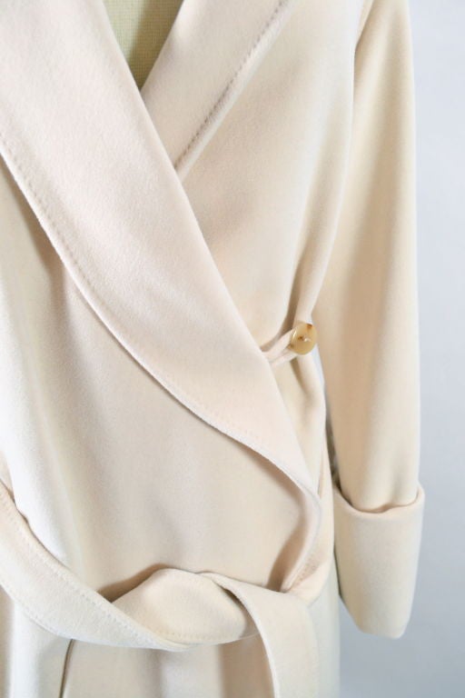 Hermes Ivory Cashmere Coat 2