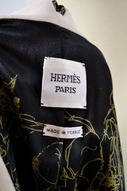 Hermes Ivory Cashmere Coat 3