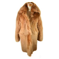 Helmut Lang Camel Shearling Fur Coat