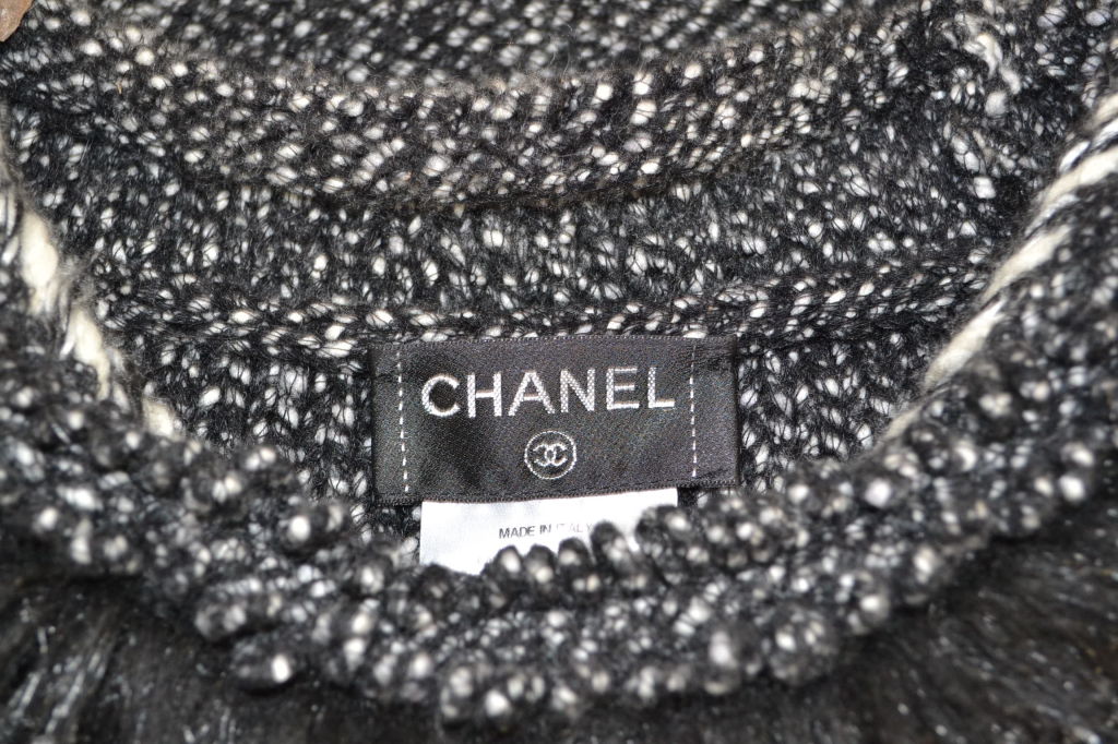 Chanel Gray and White Tweed Dress 3