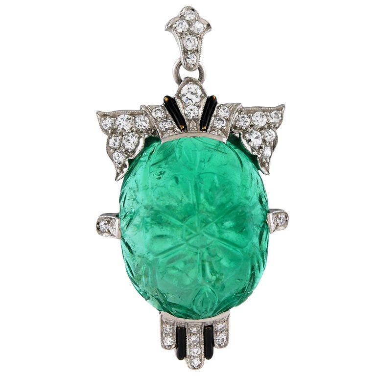 Tiffany shop emerald pendant