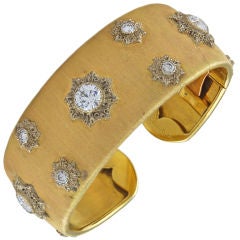 M. BUCCELLATI  Diamond and Gold Cuff Bracelet