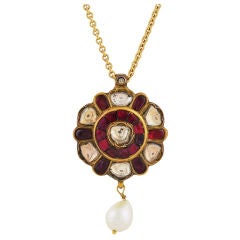 Diamond, Ruby and Pearl Pendant Diamond, Ruby and Pearl Pendant