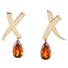 Paloma Picasso 'X' Earrings with Citrine Drops