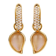 TAMARA COMOLLI Diamond and Moonstone Doubledrop Earrings