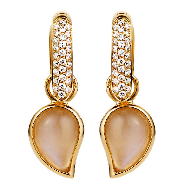 TAMARA COMOLLI Doubledrop-Ohrringe mit Diamanten und Mondsteinen im Angebot