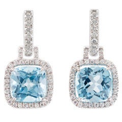 Carnival Blue Topaz and Diamond Earrings
