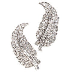 Diamond Leaf Brooches