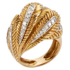 French 1950
s Diamond Fern Bombe Ring