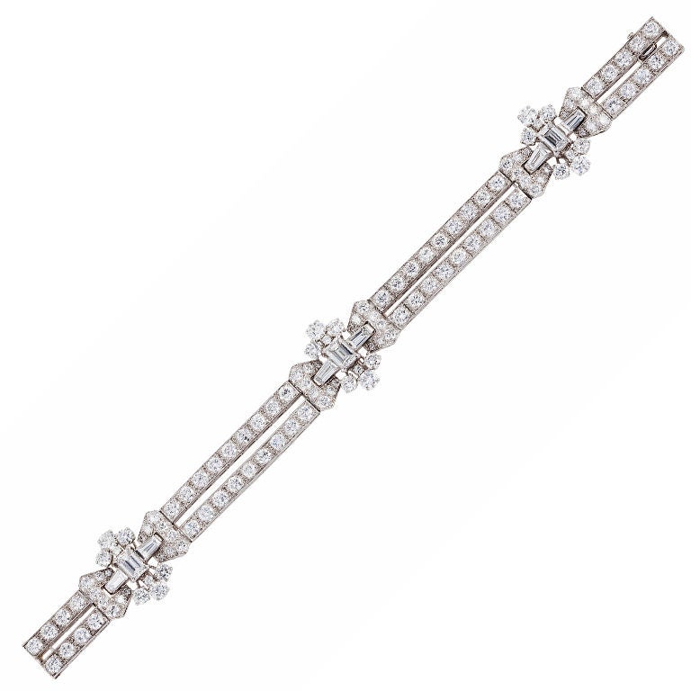 Exquisite 1950's Diamond Bracelet at 1stdibs
