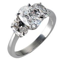 Oval Diamond Three Stone Ring