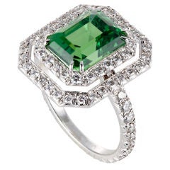 Tsavorite Diamond Microset Ring