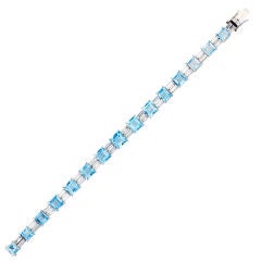 Aquamarine and Diamond Bracelet