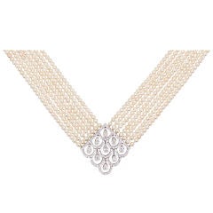 Briolette Diamond and Pearl Necklace
