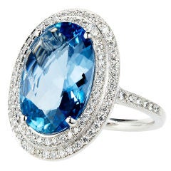 Aquamarine and Diamond Ring