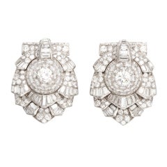 Magnificent Art Deco Diamond Double Clips