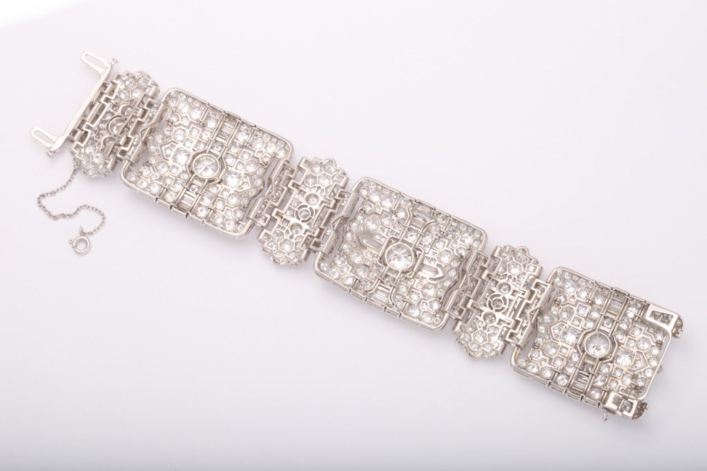 Magnificent Wide Art Deco Diamond Bracelet 2