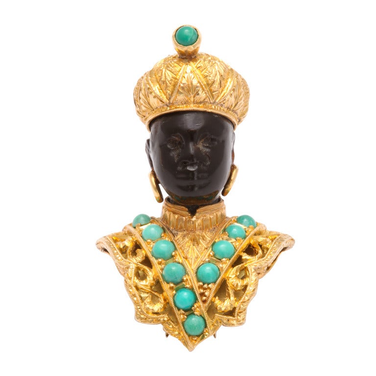 Nardi Blackamoor Pendant Brooch For Sale