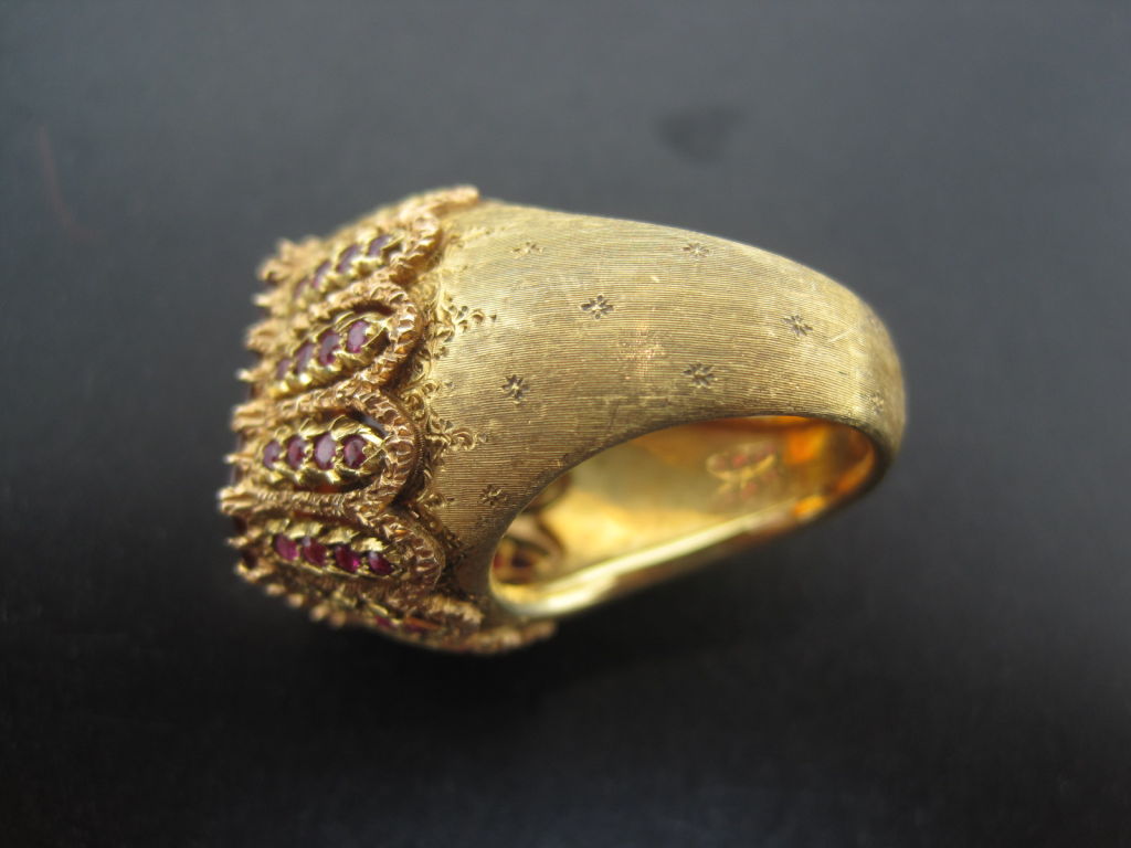 Women's BUCCELLATI Imperial Citrine & Ruby Ring. For Sale