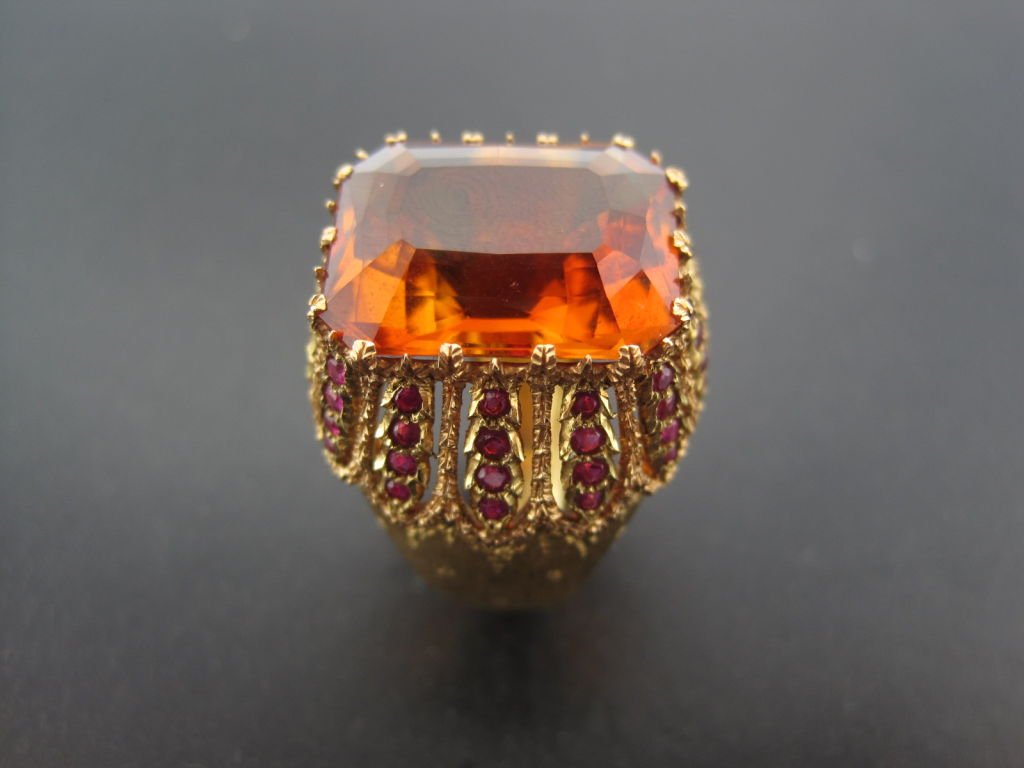 BUCCELLATI Imperial Citrine & Ruby Ring. For Sale 1