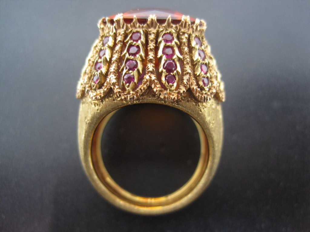 BUCCELLATI Imperial Citrine & Ruby Ring. For Sale 2