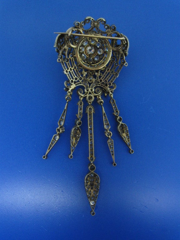 Victorian Diamond Stomacher Brooch For Sale 1