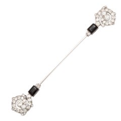 CARTIER Art Deco Diamond & Onyx Jabot