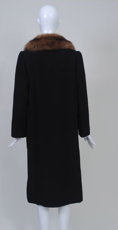 Women's NORELL COAT WITH SABLE COLLAR