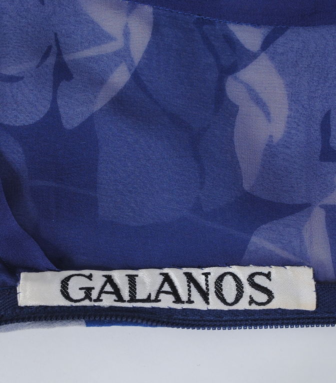 GALANOS PRINT CHIFFON DRESS AND CAPELET/JACKET 4