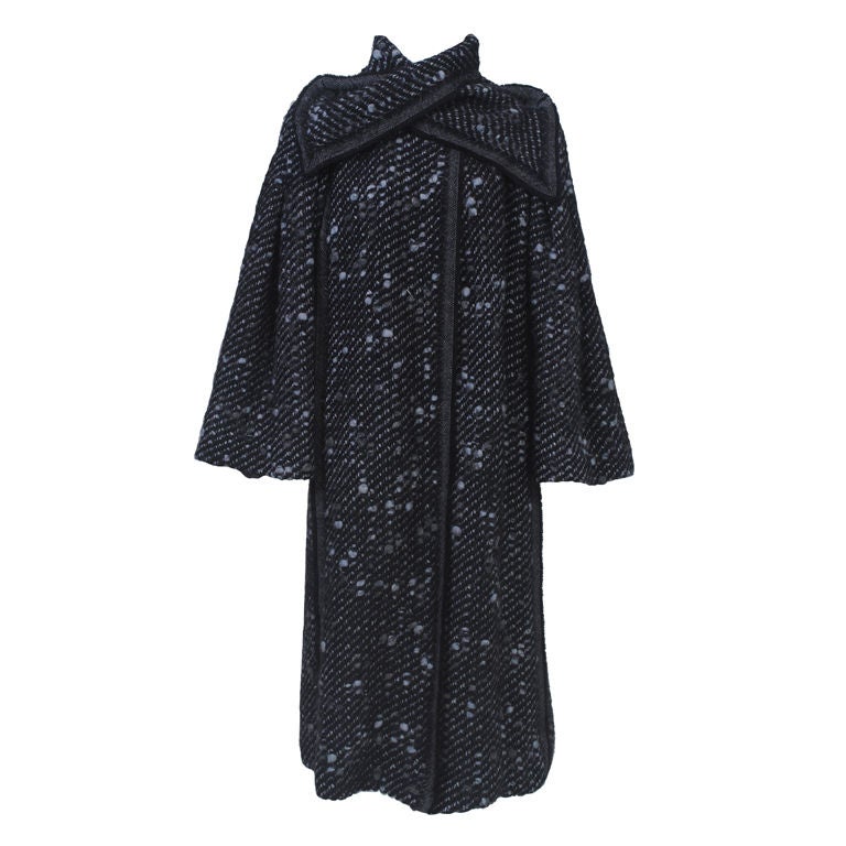 PAULINE TRIGERE BLACK/GRAY TWEED COAT
