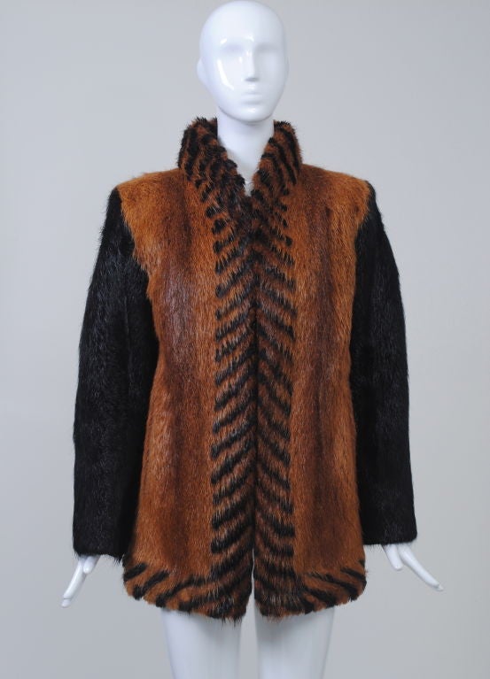 YSL TWO-TONE BEAVER JACKET