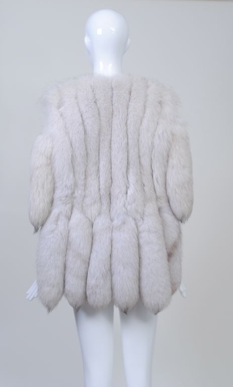 WHITE FOX VEST WITH TAILS 1