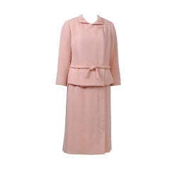 Pink Wool 1960s Suit, Unlabeled Dior